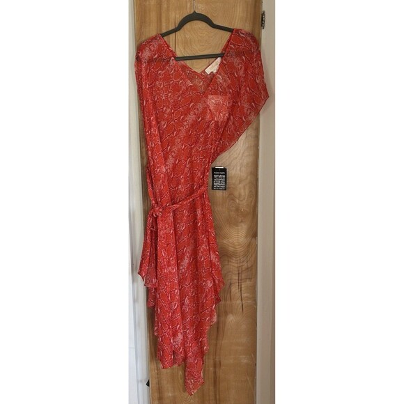 Diane Von Furstenberg Serena Dress Silk Python Print Kaftan Beach Cover Up M NWT - Picture 7 of 8